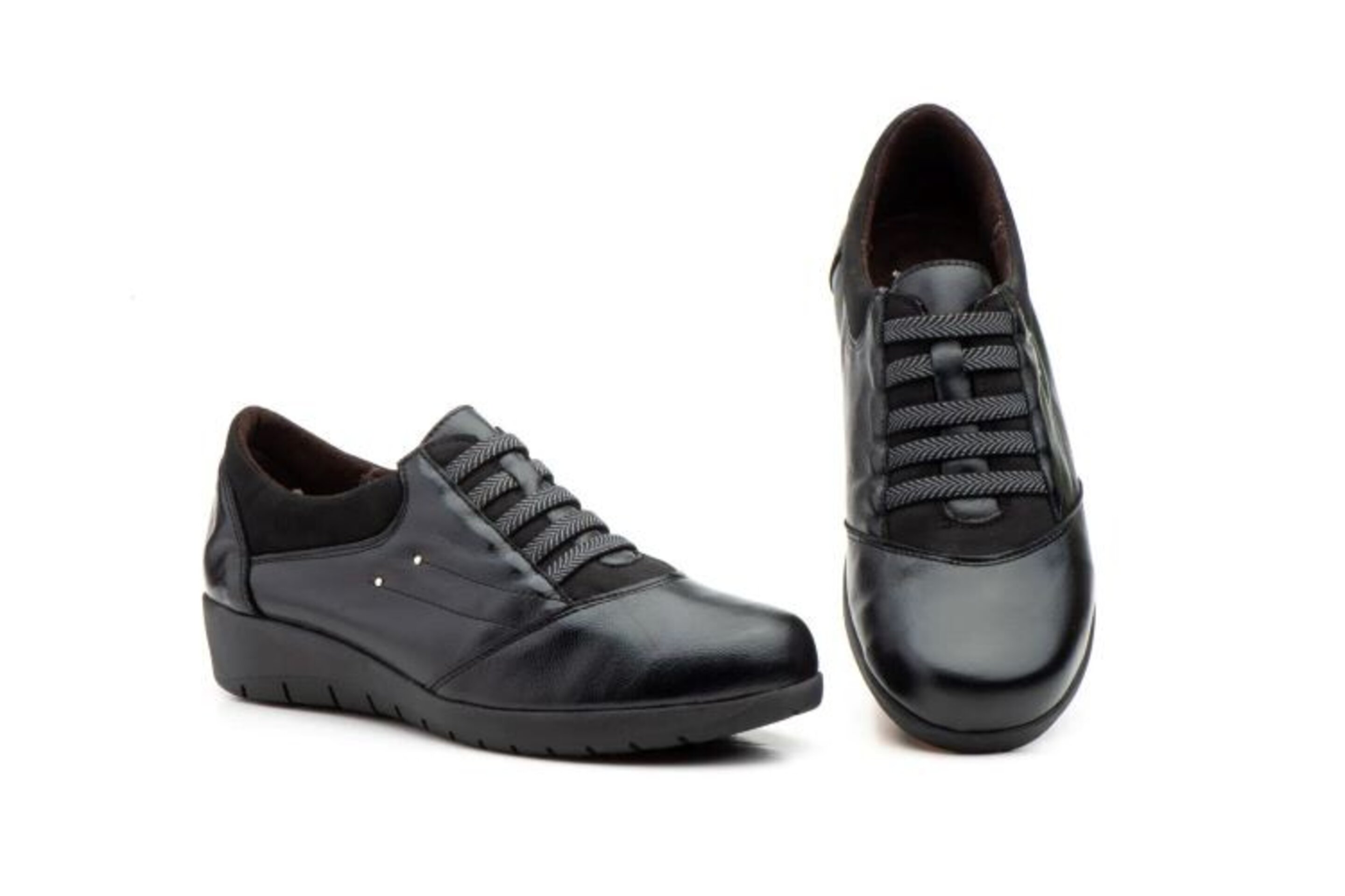 ZAPATO MUJER CUÑA PIEL ELASTISCOS - 2